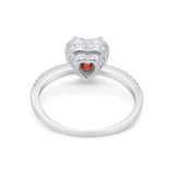 Halo Art Deco Heart Promise Ring Round Cubic Zirconia 925 Sterling Silver