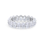 Full Eternity Art Deco Oval Band Ring Oval 925 Sterling Silver