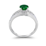 Celtic Art Deco Wedding Ring Round Simulated Cubic Zirconia 925 Sterling Silver