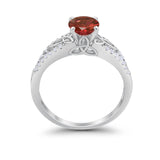 Celtic Art Deco Wedding Ring Round Simulated Cubic Zirconia 925 Sterling Silver