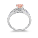 Celtic Art Deco Wedding Ring Round Simulated Cubic Zirconia 925 Sterling Silver