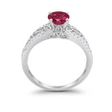 Celtic Art Deco Wedding Ring Round Simulated Cubic Zirconia 925 Sterling Silver