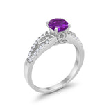 Celtic Art Deco Wedding Ring Round Simulated Cubic Zirconia 925 Sterling Silver
