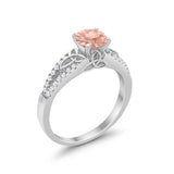 Celtic Art Deco Wedding Ring Round Simulated Cubic Zirconia 925 Sterling Silver