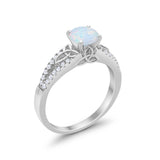 Celtic Art Deco Wedding Ring Round Simulated Cubic Zirconia 925 Sterling Silver