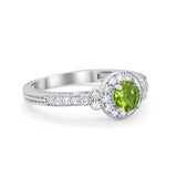 Vintage Style Engagement Ring Round Simulated Cubic Zirconia 925 Sterling Silver