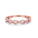 Half Eternity Infinity Twisted Band Ring Round 925 Sterling Silver