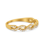 Half Eternity Infinity Twisted Band Ring Round 925 Sterling Silver