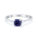 Art Deco Cushion Wedding Engagement Ring Teardrop Pear Cubic Zirconia 925 Sterling Silver