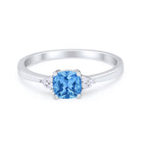 Cushion Cut Art Deco Wedding Engagement Ring Round Cubic Zirconia 925 Sterling Silver