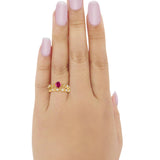 Two Piece Art Deco Engagement Ring Wedding Band Bridal Set Round Cubic Zirconia 925 Sterling Silver