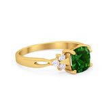 Art Deco Cushion Wedding Bridal Ring Round Cubic Zirconia 925 Sterling Silver