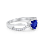 Infinity Shank Heart Promise Ring Round Cubic Zirconia 925 Sterling Silver