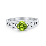 Solitaire Celtic Engagement Ring Round Cubic Zirconia 925 Sterling Silver