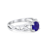 Solitaire Celtic Engagement Ring Round Cubic Zirconia 925 Sterling Silver