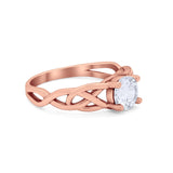 Solitaire Celtic Engagement Ring Round Cubic Zirconia 925 Sterling Silver