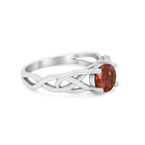 Solitaire Celtic Engagement Ring Round Cubic Zirconia 925 Sterling Silver