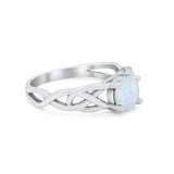 Solitaire Celtic Engagement Ring Round Cubic Zirconia 925 Sterling Silver