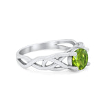 Solitaire Celtic Engagement Ring Round Cubic Zirconia 925 Sterling Silver