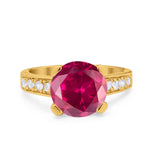 Solitaire Accent Wedding Engagement Ring Round CZ 925 Sterling Silver