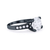 Solitaire Accent Wedding Engagement Ring Round CZ 925 Sterling Silver
