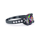 Solitaire Accent Wedding Engagement Ring Round CZ 925 Sterling Silver
