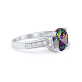 Solitaire Accent Wedding Engagement Ring Round CZ 925 Sterling Silver