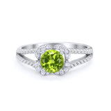 Art Deco Halo Wedding Engagement Ring Round Cubic Zirconia 925 Sterling Silver