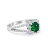 Art Deco Halo Wedding Engagement Ring Round Cubic Zirconia 925 Sterling Silver
