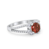 Art Deco Halo Wedding Engagement Ring Round Cubic Zirconia 925 Sterling Silver