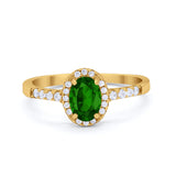 Art Deco Halo Oval Wedding Engagement Ring Round CZ 925 Sterling Silver