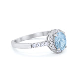 Art Deco Halo Oval Wedding Engagement Ring Round CZ 925 Sterling Silver