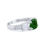 Three Stone Cushion Cut Wedding Engagement Ring Round Cubic Zirconia 925 Sterling Silver