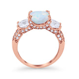 Three Stone Cushion Cut Wedding Engagement Ring Round Cubic Zirconia 925 Sterling Silver