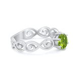 Spiral Swirl Filigree Wedding Engagement Ring Round Cubic Zirconia 925 Sterling Silver
