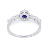 Art Deco Petite Dainty Wedding Ring Round Cubic Zirconia 925 Sterling Silver