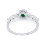 Art Deco Petite Dainty Wedding Ring Round Cubic Zirconia 925 Sterling Silver