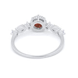 Art Deco Petite Dainty Wedding Ring Round Cubic Zirconia 925 Sterling Silver