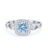 Art Deco Filigree Vintage Style Wedding Ring Round Cubic Zirconia 925 Sterling Silver