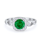 Art Deco Filigree Vintage Style Wedding Ring Round Cubic Zirconia 925 Sterling Silver