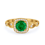 Art Deco Filigree Vintage Style Wedding Ring Round Cubic Zirconia 925 Sterling Silver