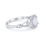 Art Deco Filigree Vintage Style Wedding Ring Round Cubic Zirconia 925 Sterling Silver