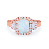 Three Stone Wedding Ring Emerald Cut Baguette Cubic Zirconia 925 Sterling Silver