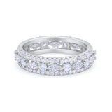 Art Deco Full Eternity Band Ring Round 925 Sterling Silver