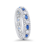 Art Deco Full Eternity Band Ring Round 925 Sterling Silver