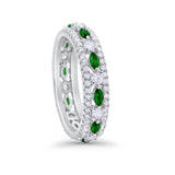 Art Deco Full Eternity Band Ring Round 925 Sterling Silver