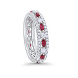 Art Deco Full Eternity Band Ring Round 925 Sterling Silver