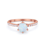 Art Deco Solitaire Accent Dazzling Wedding Ring Round Cubic Zirconia 925 Sterling Silver