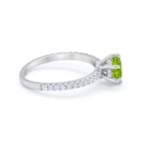 Art Deco Solitaire Accent Dazzling Wedding Ring Round Cubic Zirconia 925 Sterling Silver