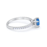 Art Deco Solitaire Accent Dazzling Wedding Ring Round Cubic Zirconia 925 Sterling Silver